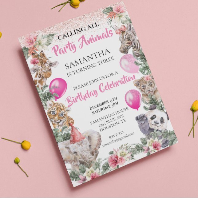 Invitación Animales de Fiesta Safari de la Jungla Cumpleaños  (Subido por el creador)