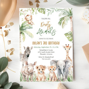 Invitación Animales de Fiesta Safari Jungla Zoo Cumpleaños de