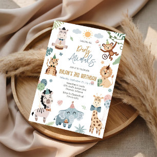 Invitación Animales de Fiesta Safari Selva Zoológico Cumpleañ