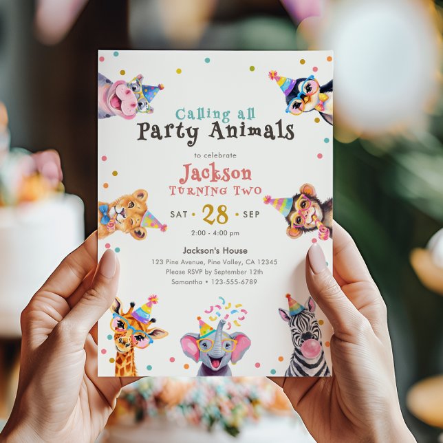 Invitación Animales de Fiesta Tema Safari de Cumpleaños Númer (Subido por el creador)