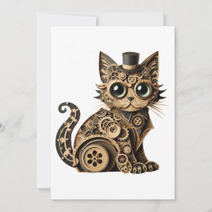 Invitación Animales de gato de vapor papel artesanal arte