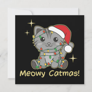 Invitación Animales de gatos Navidades se burlan de gatos y m