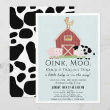Animales de granja Barnyard Blue Boy Baby Shower