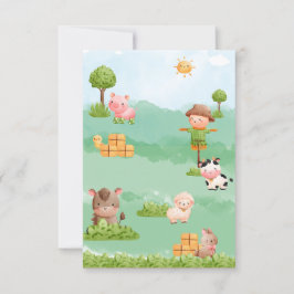 Invitación Animales de granja Barnyard Red Tractor Cumpleaños