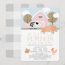 Invitación Animales de granja Calabaza Baby Shower unidad ros