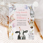 Invitación Animales de granja Chica rosado Barnyard Fiesta de<br><div class="desc">Granja Animales Chica rosa Barnyard Invitación a la fiesta de cumpleaños Todos los diseños son © PIXEL PERFECTION FIESTA LTD</div>