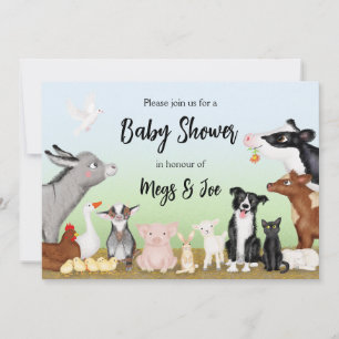 Invitación Animales de granja de animales de granja de bebé i