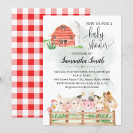 Invitación Animales de granja de bebé ducha de bebé animales 