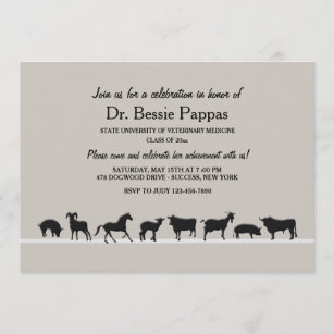 Invitación Animales de granja Dr. de Medicina Veterinaria Gra