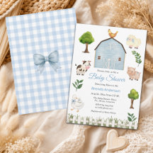 Animales de granja en acuarela Baby Shower