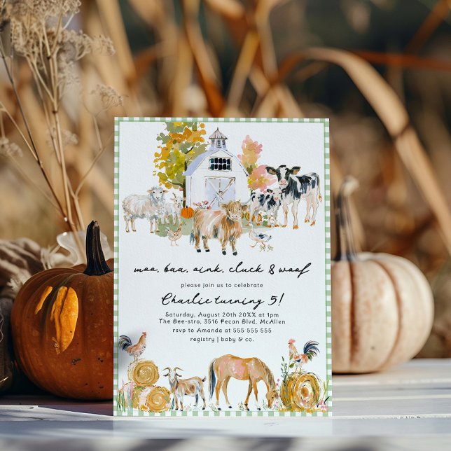 Invitación Animales de granja Fiesta de cumpleaños temática (Subido por el creador)