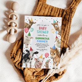 Invitación Animales de granja Globos Fiesta de Barnyard Baby