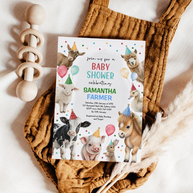 Invitación Animales de granja Globos Fiesta de Barnyard Baby  (Subido por el creador)