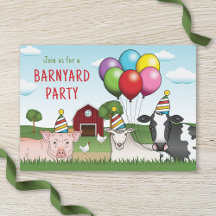 Animales de Granja Globos y Sombreros de Cumpleaño