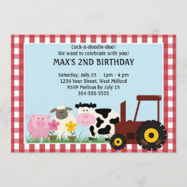 Invitación Animales de granja Niños Cumpleaños