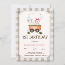 Animales de granja Oveja de cerdo Gingham