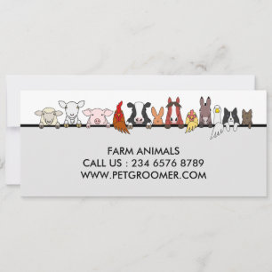 Invitación Animales de granja oveja pollo vaca regalo cliente