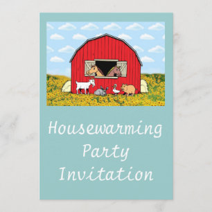 Invitación Animales de granja para la fiesta de calentamiento