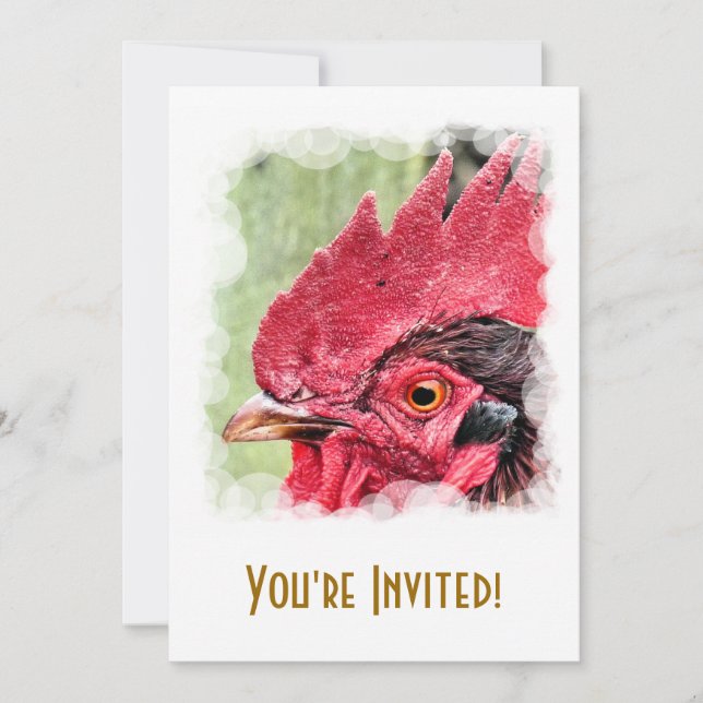 INVITACIÓN ANIMALES DE GRANJA, ROOSTER (Anverso)