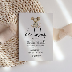 Invitación Animales de guardería de peluche vintage Oh Baby S