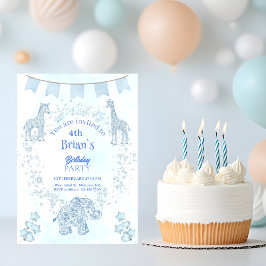 Invitación Animales de Jungla de Toile Azul Cumpleaños Infant
