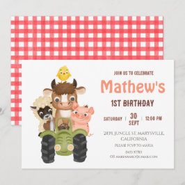 Invitación Animales de la granja Barnyard Cumpleaños