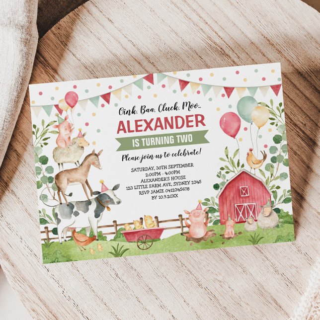 Invitación Animales de la granja Cute Farm Fiesta de cumpleañ (Subido por el creador)