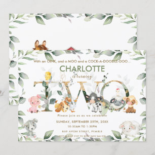 Invitación Animales de la granja de animales Barnyard Greener