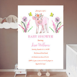 Invitación Animales de la granja de Chica de cerdos de Baby S