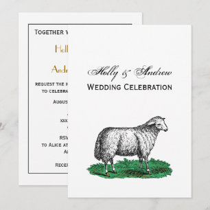 Invitación Animales de la granja de ovejas de la época C