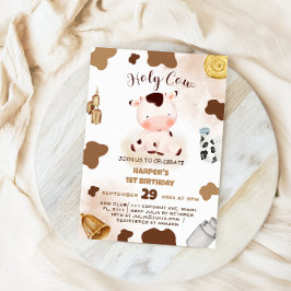 Invitación Animales de la granja de vacas sagradas 1ª invitac