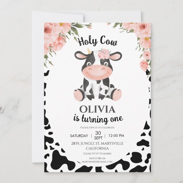 Invitación Animales de la granja de vacas sagradas Barnyard 1 (Anverso)