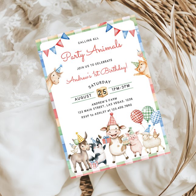 Invitación Animales de la granja que llaman a todos los Fiest (Subido por el creador)