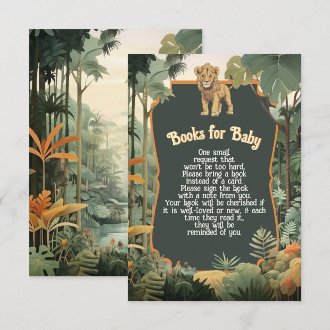 Invitación Animales de la jungla de aventura duchan libros pa (Anverso / Reverso)
