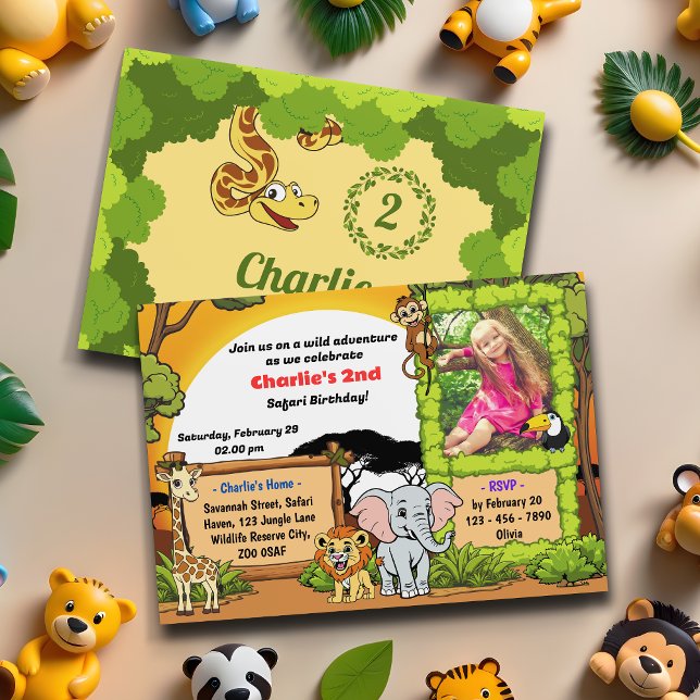 Invitación Animales de la jungla de Safari celebran fiesta de (Subido por el creador)