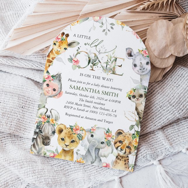 Invitación Animales de la jungla, Safari, Flores, Baby Shower (Subido por el creador)