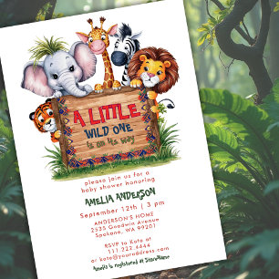 Invitación Animales de la jungla safari lindos cumpleaños sal