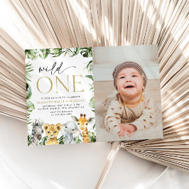 Invitación Animales de la jungla, Safari, Salvaje, Primer Cum