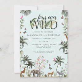 Invitación Animales de la jungla tropical | Cuatro salvajes d