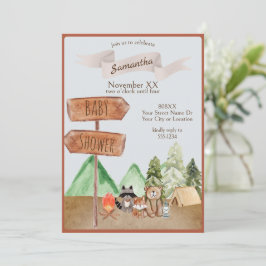 Invitación Animales de la selva Cute Woodland Camping Baby Sh