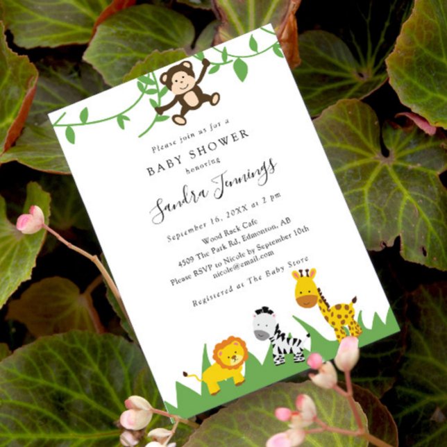 Invitación Animales de la selva de Baby Shower Safari se divi (Subido por el creador)