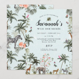 Invitación Animales de la Selva Tropical | Cumpleaños de Girl