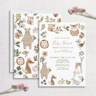 Invitación Animales de los bosques adornan Baby Shower de Bro