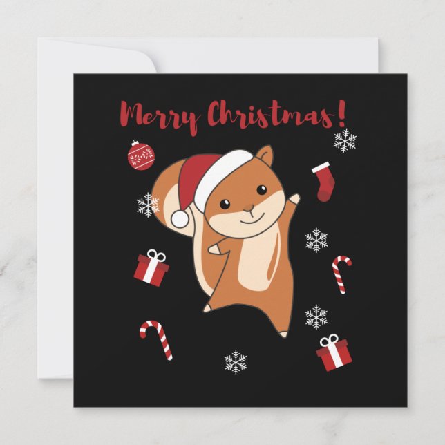 Invitación Animales de Navidad de Ardilla de Invierno (Anverso)