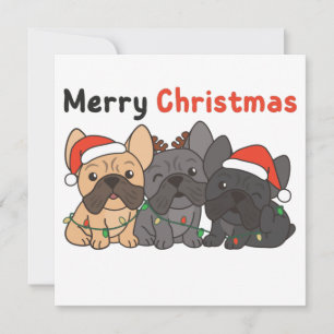 Invitación Animales de Navidad de Bulldog Francés Perros Dive