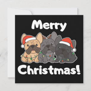 Invitación Animales de Navidad de Bulldog Francés Perros Dive