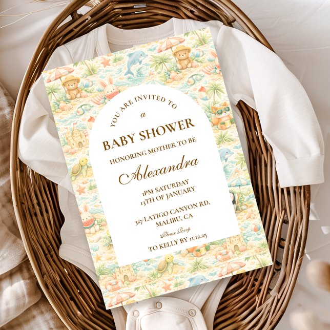 Invitación Animales de Pastel Costero para Baby Shower (Subido por el creador)
