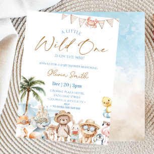 Invitación Animales de playa Cumpleaños de verano de bebé