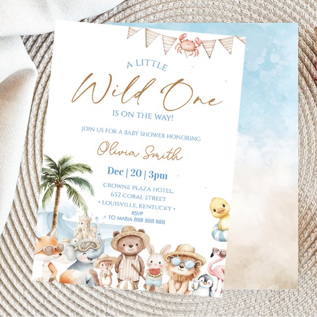 Invitación Animales de playa Cumpleaños de verano de bebé (Subido por el creador)
