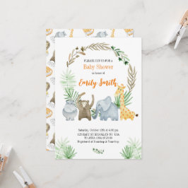 Invitación Animales de safari acuarelas